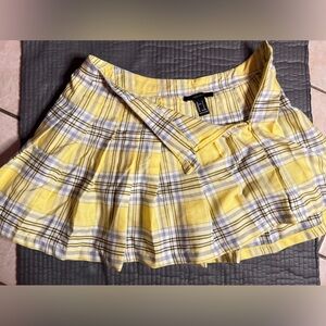 Yellow Plaid Forever 21 F21 Pleated Mini Tennis Skirt Women’s Fashion